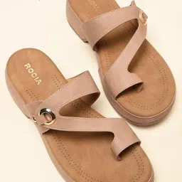 ROCIA By Regal Beige Women Comfort One Toe Sandal Heels-image-63