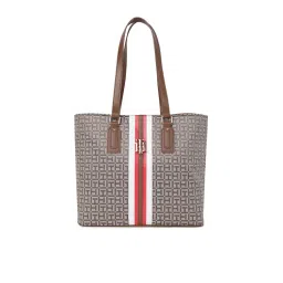 Tommy Hilfiger Women Beige Solid Tote Bag-image-59
