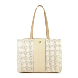 tommy hilfiger accessories Tommy Hilfiger Logo Beige Polyester Tote Bag-picture-32