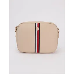 Tommy Hilfiger Solid Beige Nylon Sling Bag-image-38