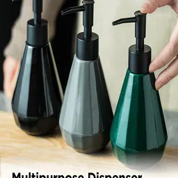 Kuber Industries Black 3 Pieces Ceramic Liquid Soap Dispenser 250 ml Each image 2