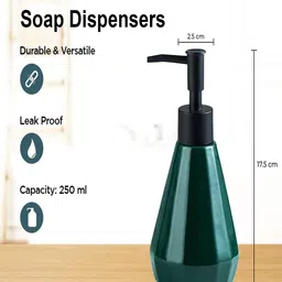 Kuber Industries Black 3 Pieces Ceramic Liquid Soap Dispenser 250 ml Each image 4