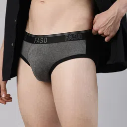 FASO Mid-Rise Ultrasoft Cotton Briefs FA1505-SQ-BLACK image 3
