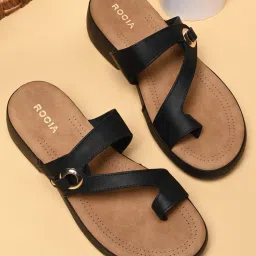 ROCIA By Regal Black Women Comfort One Toe Sandal Heels-picture-37