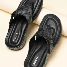 ROCIA By Regal Black Women Metallic Sandals-image-16