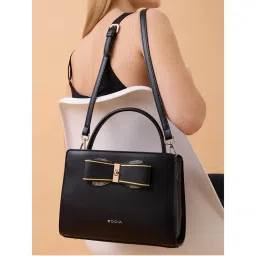 ROCIA Women Black Solid Hand Bag with Detachable Strap-image-69