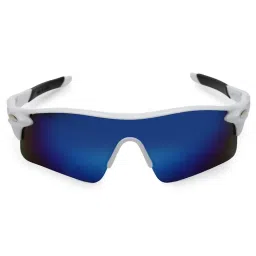 HASHTAG EYEWEAR Blue Square Half Rim Casual Unisex Sunglass - MOAB-009181-WIT/BLU/BLK (46)-picture-19