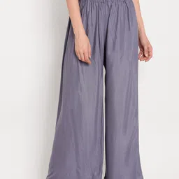 TAG 7 Women White & Grey Set of 2 Flared Ethnic Palazzos image 3