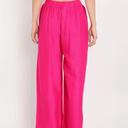 TAG 7 Women Pink & Orange Set of 2 Flared Ethnic Palazzos image 4