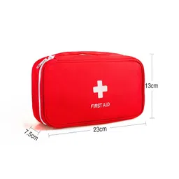keepcart Travel Medicine Pouch Emergency First Aid Kit Box Organizer with Medicine-Pocket Empty Bag for Travelling Car, Home, Office (Red) image 2