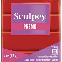 Sculpey Premo Polymer Oven-Bake Clay, Cadmium Red Hue, Non Toxic, 2 oz. bar, Great for jewelry making, holiday, DIY, mixed media and more. Premium clay Great for clayers and artists. image 2