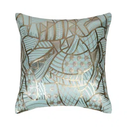 HOSTA HOMES Blue & Gold-Toned 2 Pieces Ethnic Motifs Square Cushion Covers image 2