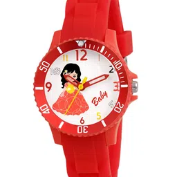 Kool Kidz Unisex Kids Multicoloured Brass Printed Dial & Red Straps Analogue Watch image 1