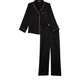 victoria's secret intimates Victoria's Secret Black Satin Long Shirt & Pyjama image 3