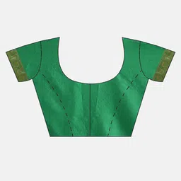 SHADOW & SAINING Green & Golden Ethnic Motifs Zari Silk Blend Banarasi Saree image 5