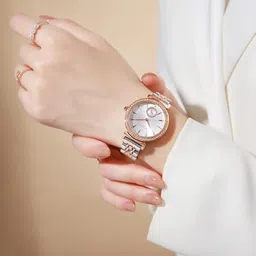 giordano Fashion Watch for Women – Diamond-Accented Bezel, Stainless Steel Strap, Elegant Round Dial, Quartz Movement image 2