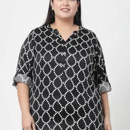 plusS Geometric Printed Casual Shirt Style Top-picture-29