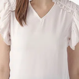 DODO & MOA Women Pink Solid Top image 2