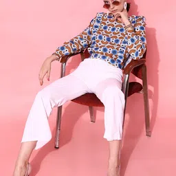 STREET 9 Alluring White Geometric Top image 5