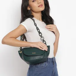 KLEIO Green Half Moon PU Leather Shoulder Bag image 1