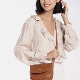 Fastrack Women Croc Textured Structured Sling Bag image 2