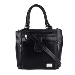 HiLEDER  Women Black Leather Structured Handheld Bag-picture-32