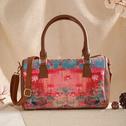 Jazz and Sizzle Lotus Motifs Printed Duffel Bag-picture-39
