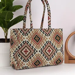 PEARLUXIS Women Geometric Printed Shopper Tote Bag-picture-39