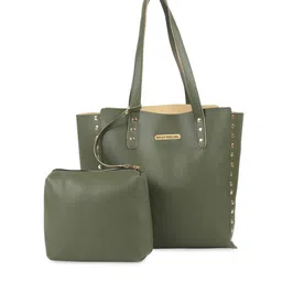 Bagsy Malone Green PU Shopper Shoulder Bag-image-65