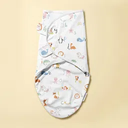 haus & kinder Infants Conversational Printed Pure Cotton Wrap Swaddle Baby Sleeping Bag-picture-13