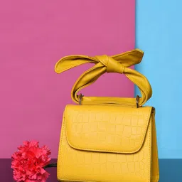 HAUTE SAUCE by Campus Sutra Magnet Lock Sling Bag With Tie Up Detail-picture-41