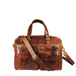 CALFNERO Men Maroon & Gold-Toned Messenger Bag-picture-12