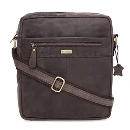WildHorn Men Brown Leather Oversized Structured Sling Bag-image-85