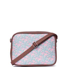 ZOUK Floral Printed Structured Jute Sling Bag-picture-7