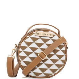 NR By Nidhi Rathi Geometric Printed Half Moon Sling Bag image 2