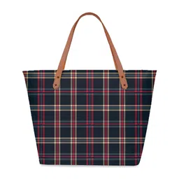 STYBUZZ Blue  & Red Checked Tote Bag image 3