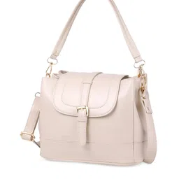 WOMEN MARKS Cream-Coloured Solid Sling Bag image 3