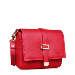 CALFNERO Single Compartment Leather Structured Sling Bag image 3