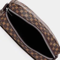 Styli Graphic Printed Zip Detail PU Shoulder Bag image 5