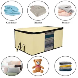 Kuber Industries Cream-Colored 2 Pieces Large Underbed Storage Bag image 5