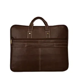 LOREM Unisex Coffee Brown Textured Messenger Bag image 4