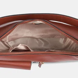 Forever Glam by Pantaloons Colourblocked PU Swagger Hobo Bag image 4