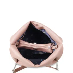 Mochi Women Pink PU Structured Hobo Bag image 4