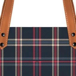 STYBUZZ Blue  & Red Checked Tote Bag image 5