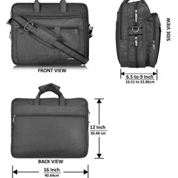 LOREM Men Grey Color Linen Formal 28L Messenger Bag image 5