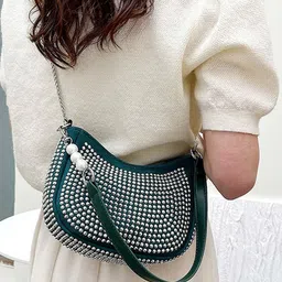 Diva Dale Embellished Textured Structured Shoulder Bag image 5
