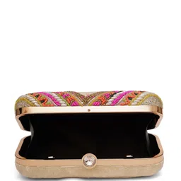 FABBHUE Embellished Acrylic Velvet Box Clutch image 5