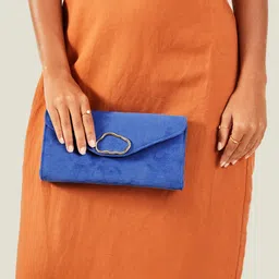 Accessorize Women Suedette Box Clutch Bag image 2