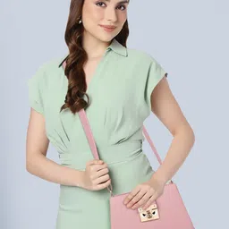 YOYOWING Women Solid Structured Leather Sling Bag image 4