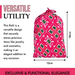 Kuber Industries Pink 3 Pieces Jute Printed Blouse Covers image 3